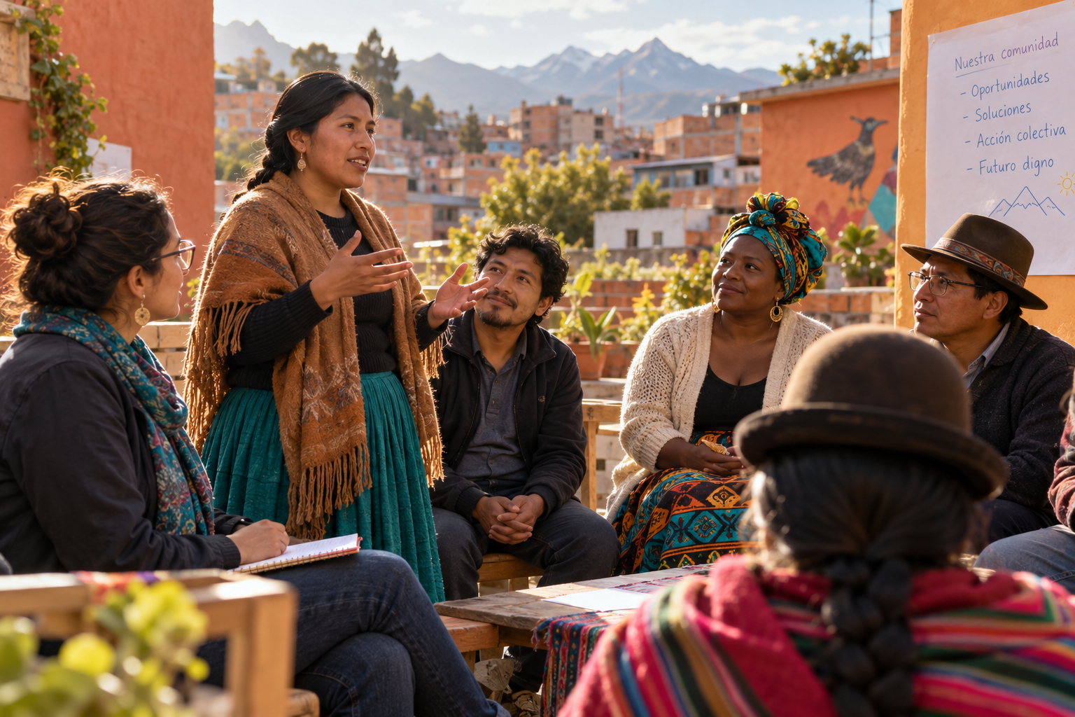 Imagen ilustrativa de un encuentro comunitario en Bolivia